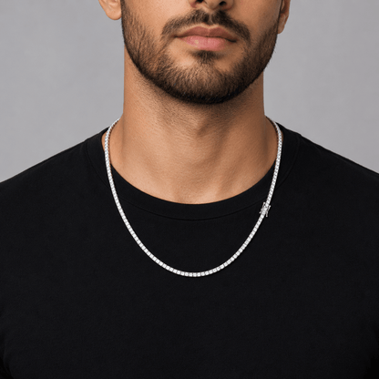 Cadena Tennis 3mm – Plata 925 con Moissanita | Lion Luxury