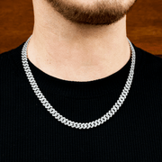 Cadena Prong 8mm – Plata 925 con Moissanita – detalle 3