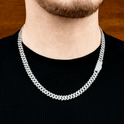 Cadena Prong 8mm – Plata 925 con Moissanita – detalle 2