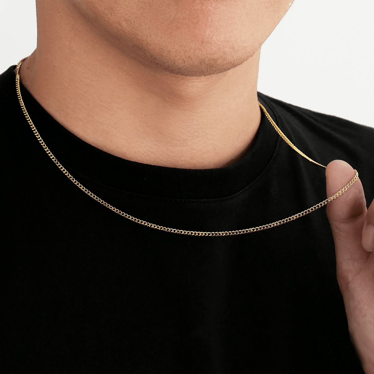 Cadena Miami Cuban Gold 2mm – Acero 316L – detalle 4