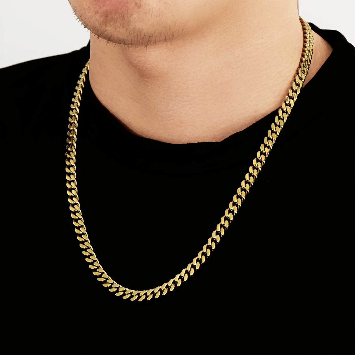 Cadena Miami Cuban Gold 7mm – Acero 316L | Lion Luxury
