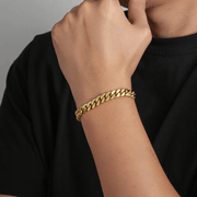 Pulsera Miami Cuban Gold 9mm – Acero 316L | Lion Luxury