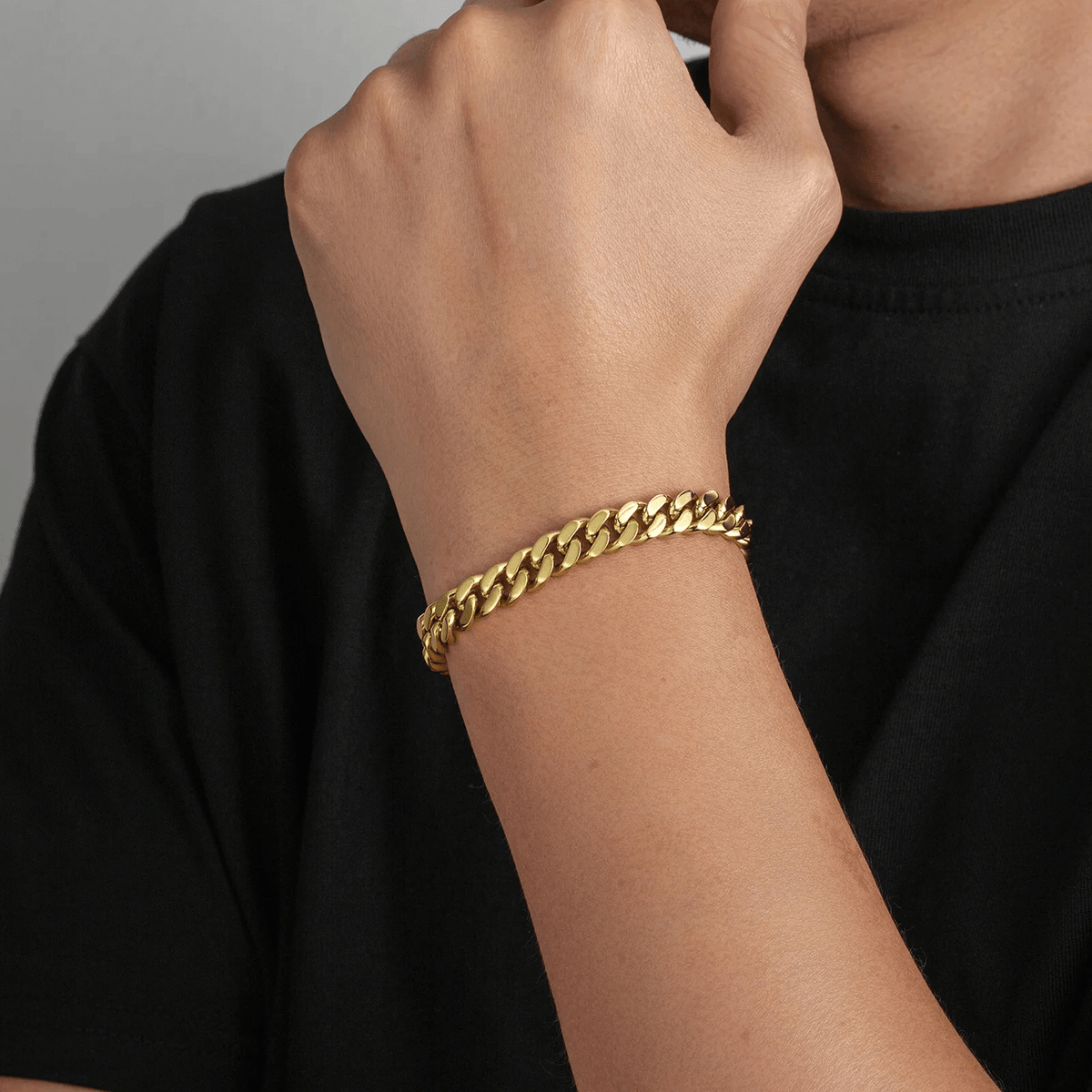 Pulsera Miami Cuban Gold 9mm – Acero 316L | Lion Luxury