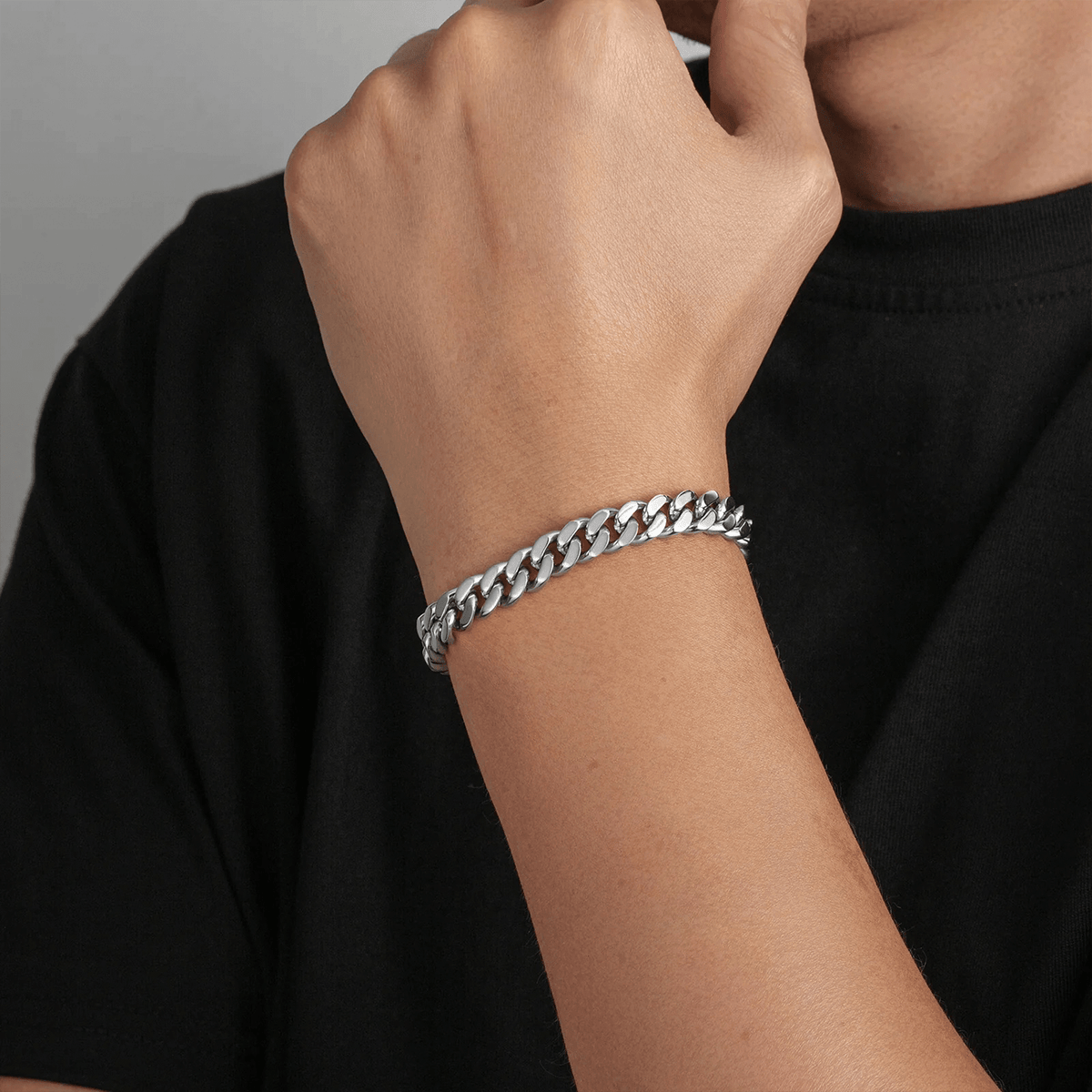 Pulsera Miami Cuban Silver 9mm – Acero 316L | Lion Luxury