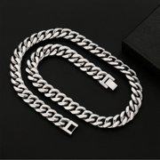 Cadena Miami Cuban Silver 10mm – Acero 316L | Lion Luxury