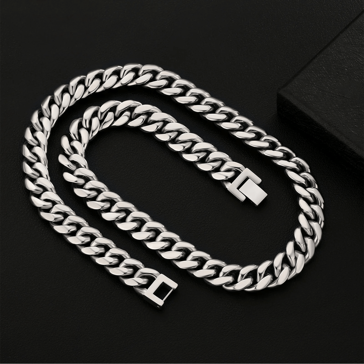 Cadena Miami Cuban Silver 10mm – Acero 316L | Lion Luxury