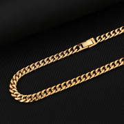 Cadena Miami Cuban Gold 10mm – Acero 316L – detalle 2