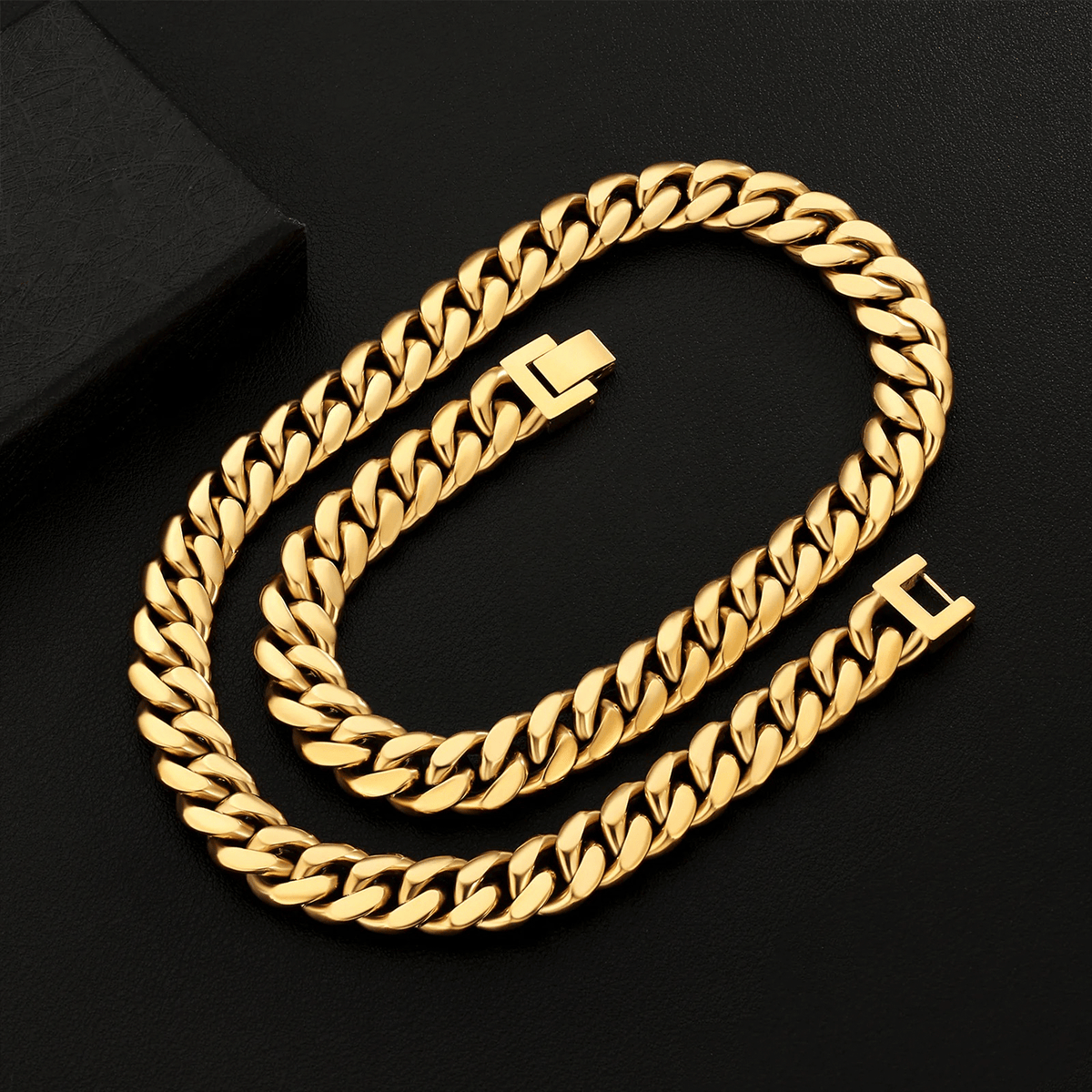 Cadena Miami Cuban Gold 10mm – Acero 316L | Lion Luxury