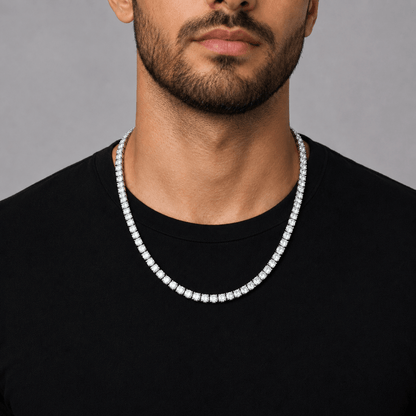 Cadena Tennis 5mm – Plata 925 con Moissanita | Lion Luxury