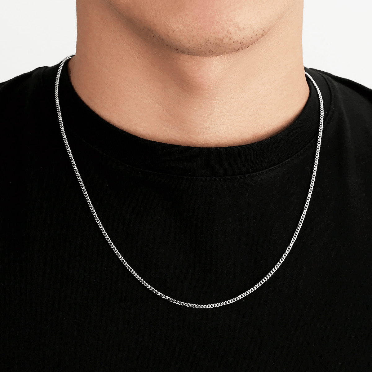 Cadena Miami Cuban Silver 2mm – Acero 316L – detalle 2