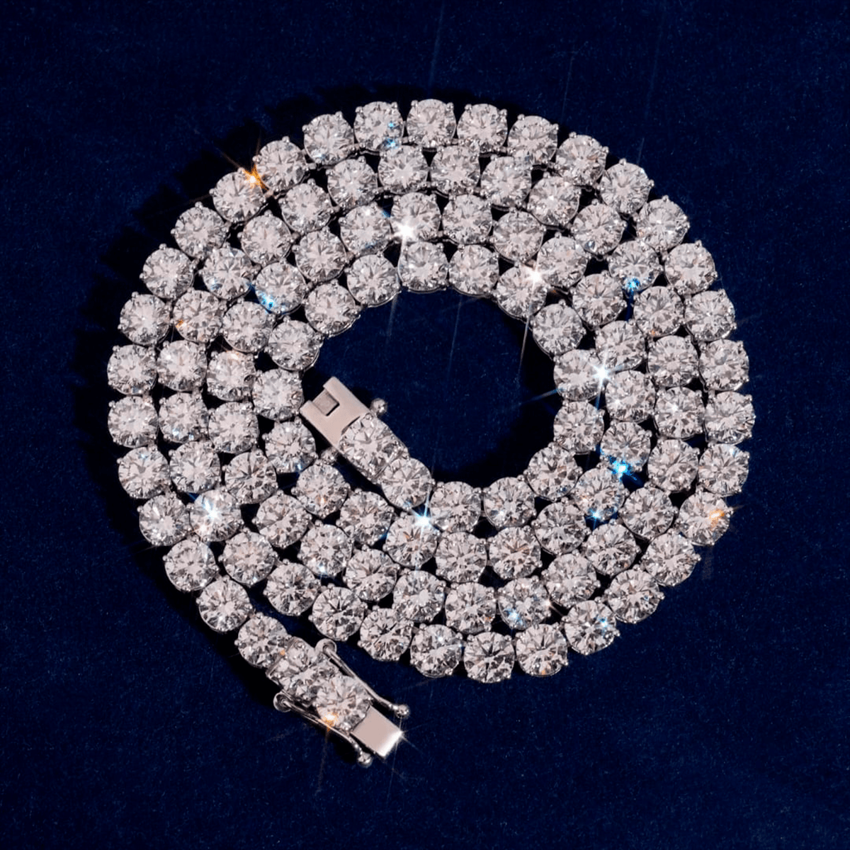 Cadena Tennis 5mm – Plata 925 con Moissanita – detalle 2