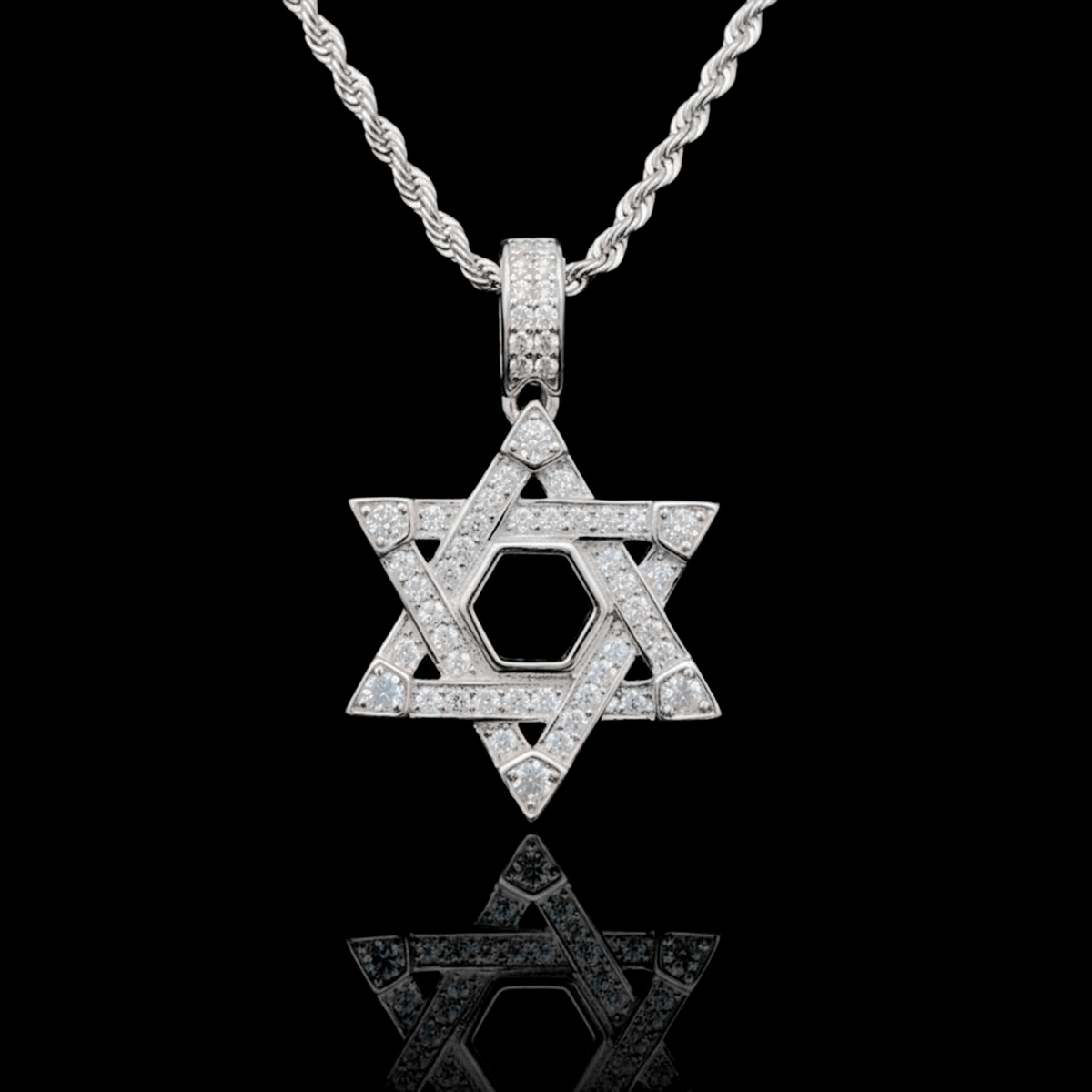Collar Estrella de David – Plata 925 con Moissanita – detalle 2