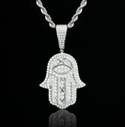 Collar Mano de Hamsa Diamond – Plata 925 con Moissanita – detalle 2
