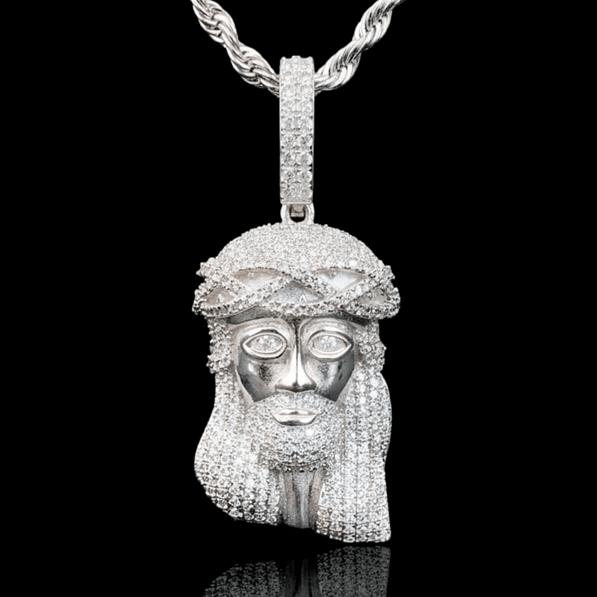Collar Cristo Diamond – Plata 925 con Moissanita – detalle 2