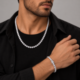 Combo Tennis 5 mm – Cadena + Pulsera · Plata 925 y Moissanita
