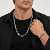 Combo Miami Cuban 8 mm – Cadena + Pulsera · Acero 316L