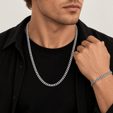 Combo Miami Cuban 5 mm – Cadena + Pulsera · Acero 316L