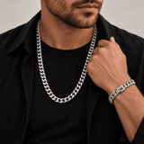 Combo Miami Cuban 10 mm – Cadena + Pulsera · Acero 316L