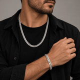 Combo Miami Twice 7.5 mm – Cadena + Pulsera · Plata 950