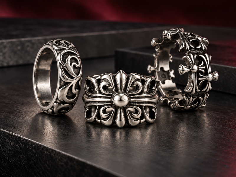 Anillos Gothic Black Spirit, Eternal Bloom y Crown of Crosses — promoción 2 por S/119