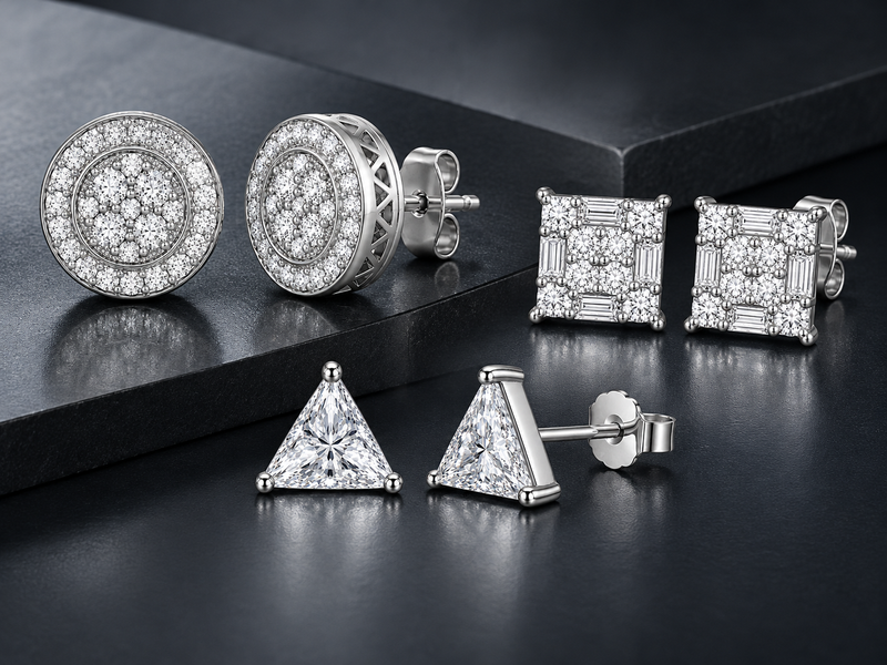 Aretes seleccionados 4P Glow, Crystal Grid y Triangle — promoción 2 pares por S/499