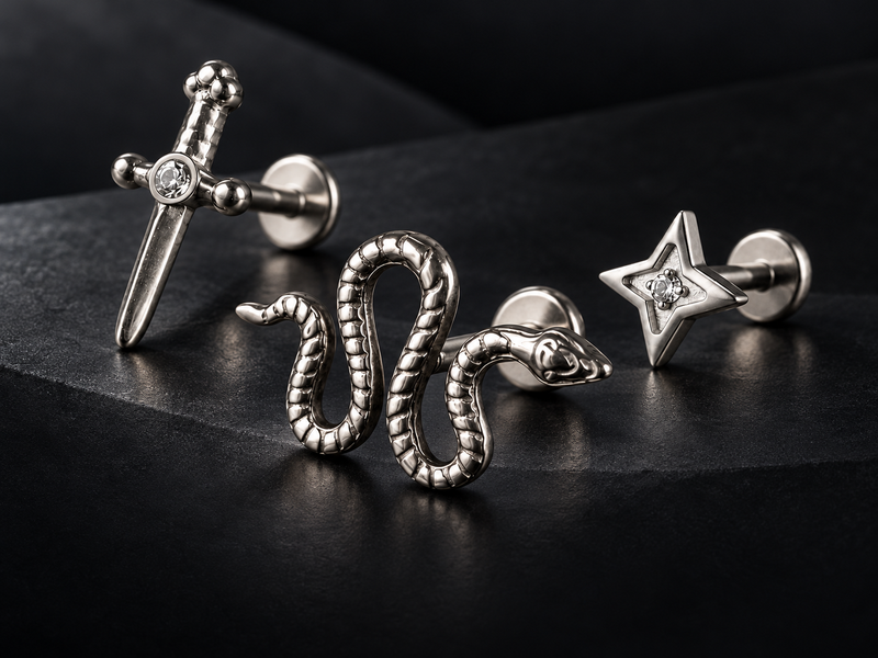 Piercings Star, Dagger y Snake de titanio — promoción 2 por S/99