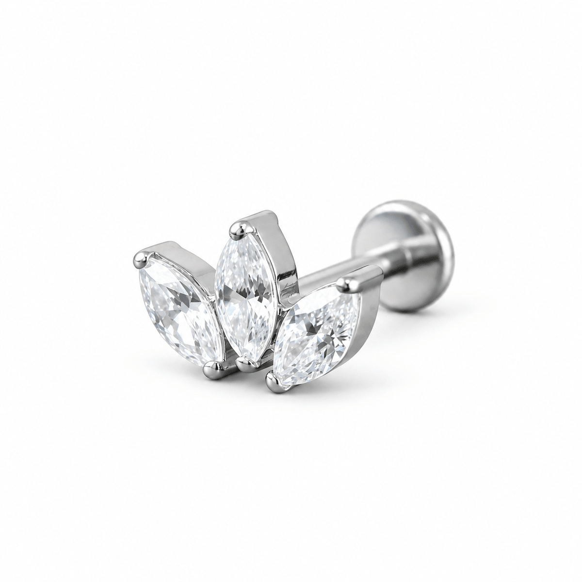 Piercing Bloom 9 mm de titanio de grado implante con circonia 5A.