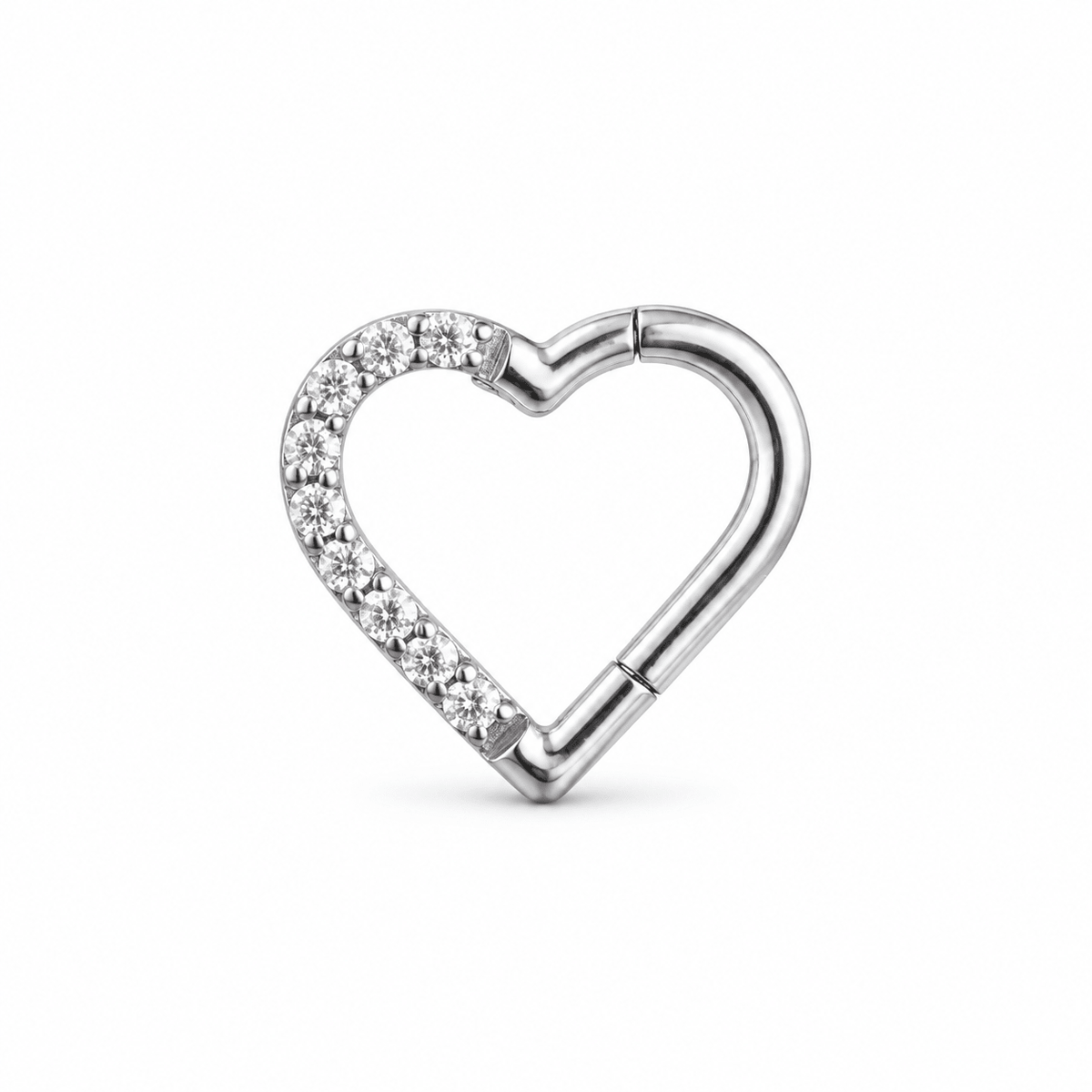Piercing Heart 10 mm de titanio de grado implante con circonia 5A.