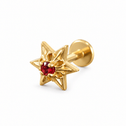 Piercing Luxe Red 6 mm de titanio de grado implante con circonia 5A.