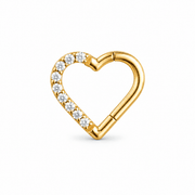Piercing Heart 10 mm de titanio de grado implante con circonia 5A.