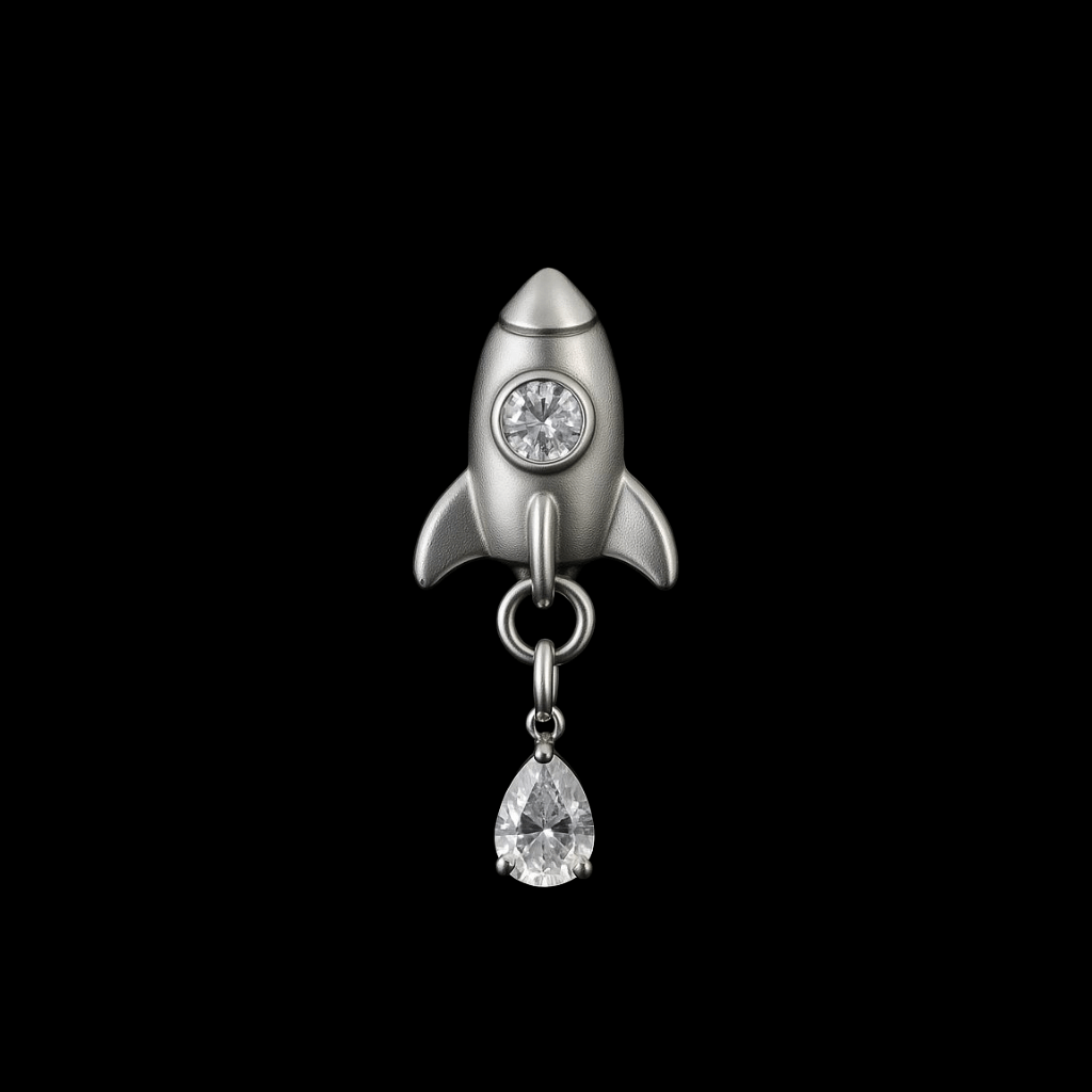 Piercing Starplane 13mm – Titanio Grado Implante con Circonia 5A | Lion Luxury