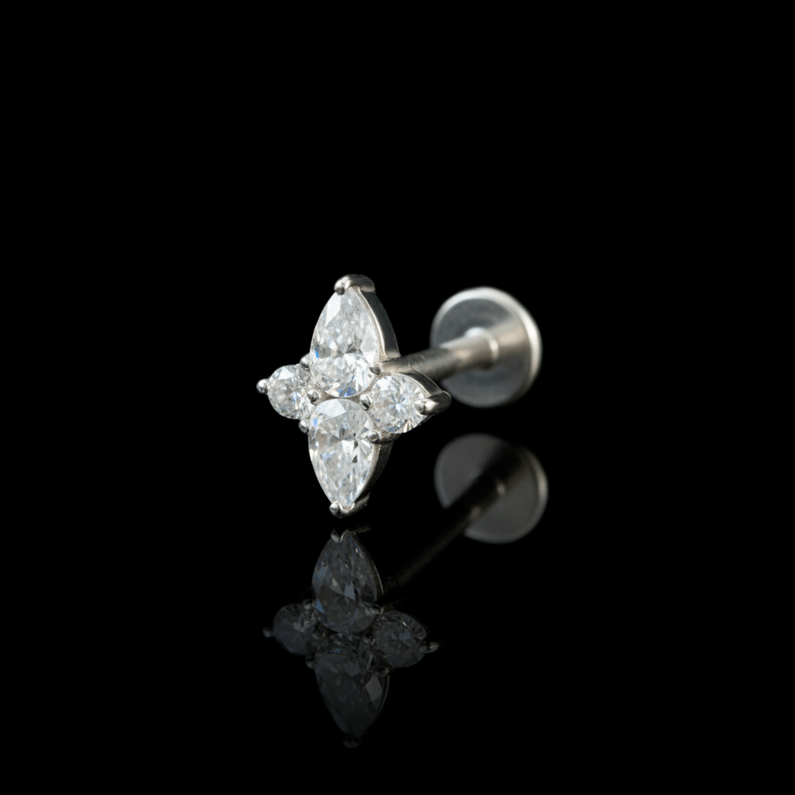 Piercing Lotus 7mm – Titanio Grado Implante con Circonia 5A | Lion Luxury