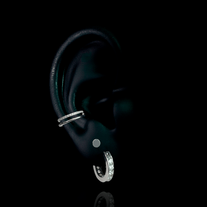 Piercing Parallel 15mm – Titanio Grado Implante con Circonia 5A – detalle 2