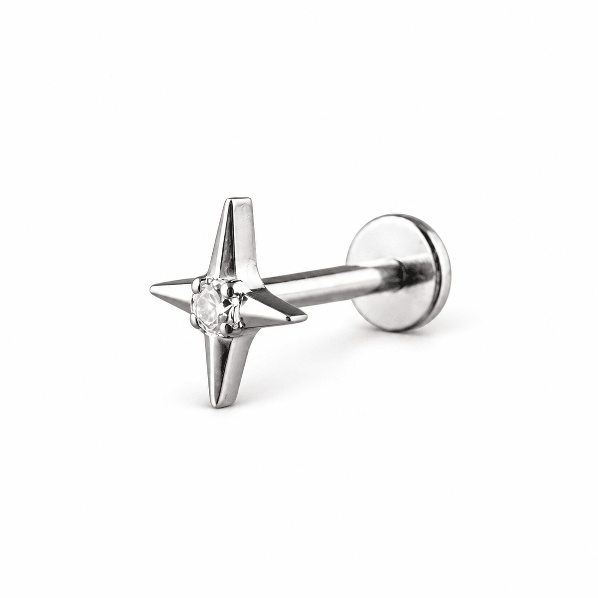 Piercing Stella 6 mm de titanio de grado implante con circonia 5A.