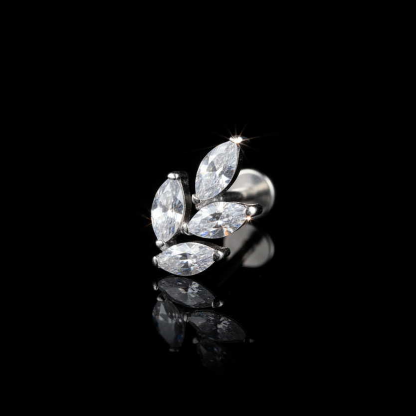 Piercing Kami 10mm – Titanio Grado Implante con Circonia 5A | Lion Luxury