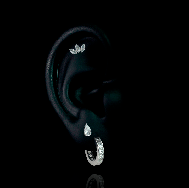 Piercing Nova 6mm – Titanio Grado Implante con Circonia 5A – detalle 2