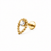 Piercing Afrodita 7 mm de titanio de grado implante con circonia 5A.