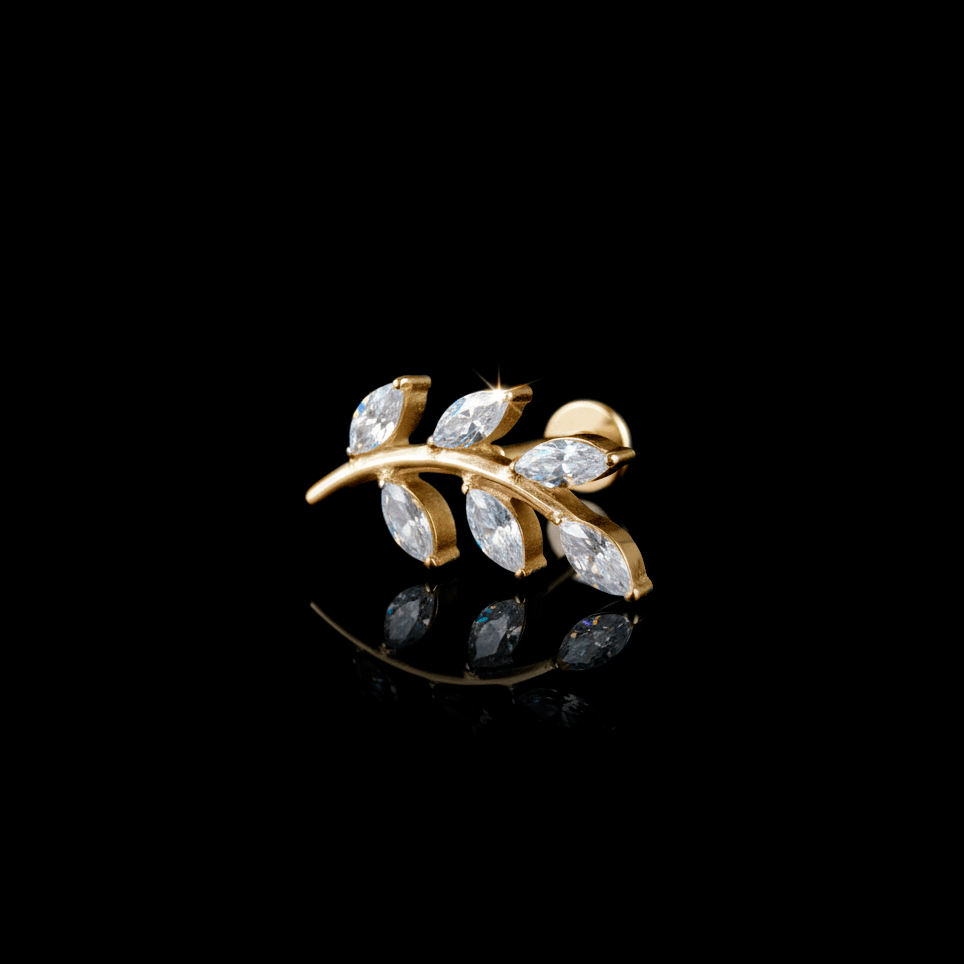 Flower 14mm – Piercing Titanio F136 con Circonia 5A – detalle 3