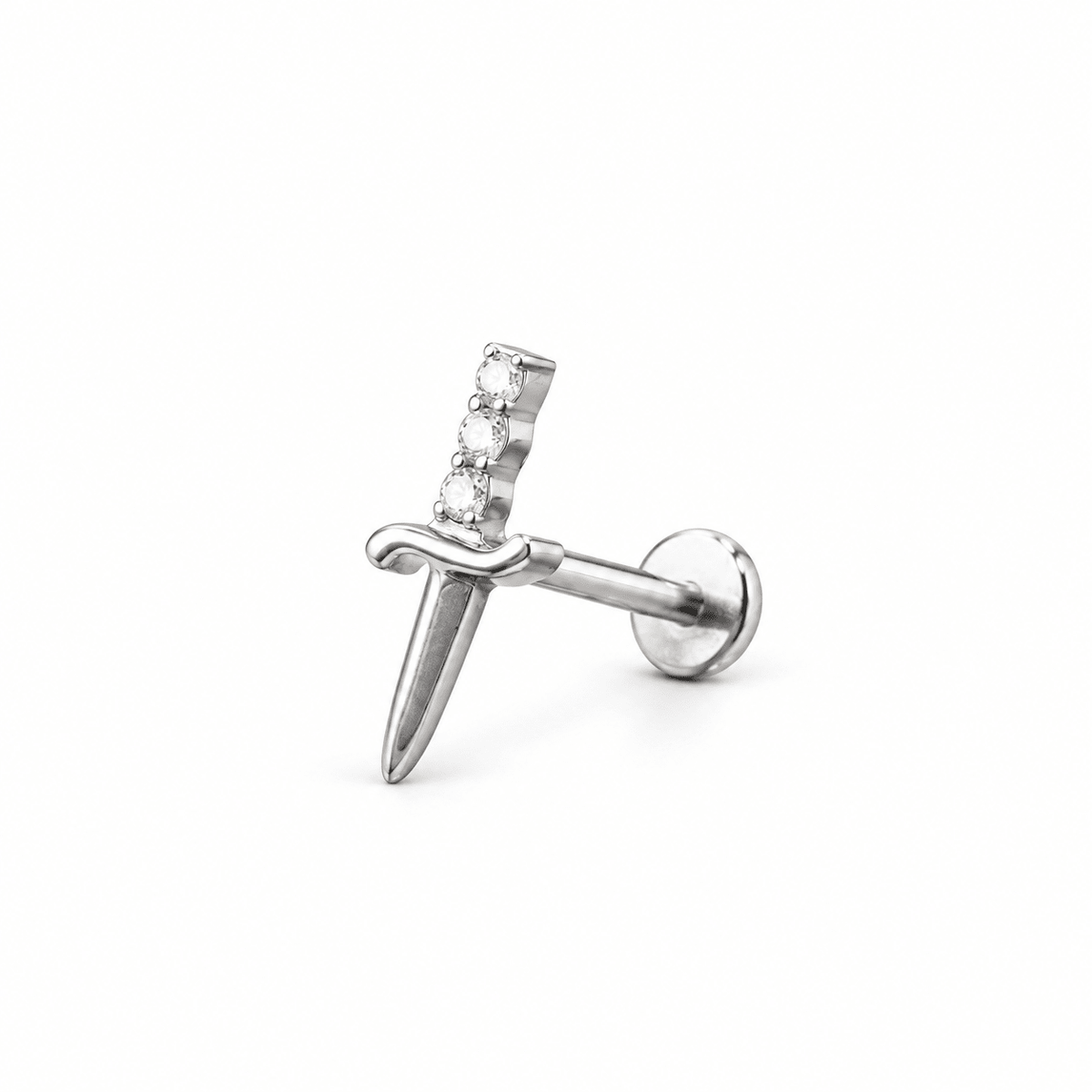 Piercing Sword 10 mm de titanio de grado implante con circonia 5A.