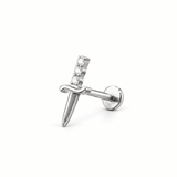 Piercing Sword 10mm – Titanio Grado Implante con Circonia 5A