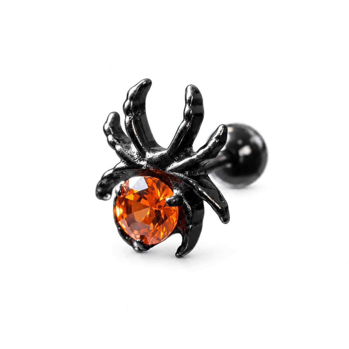 Piercing Black Spider 9 mm de titanio de grado implante con circonia 5A.