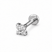 Piercing Petal 4 mm de titanio de grado implante con circonia 5A.