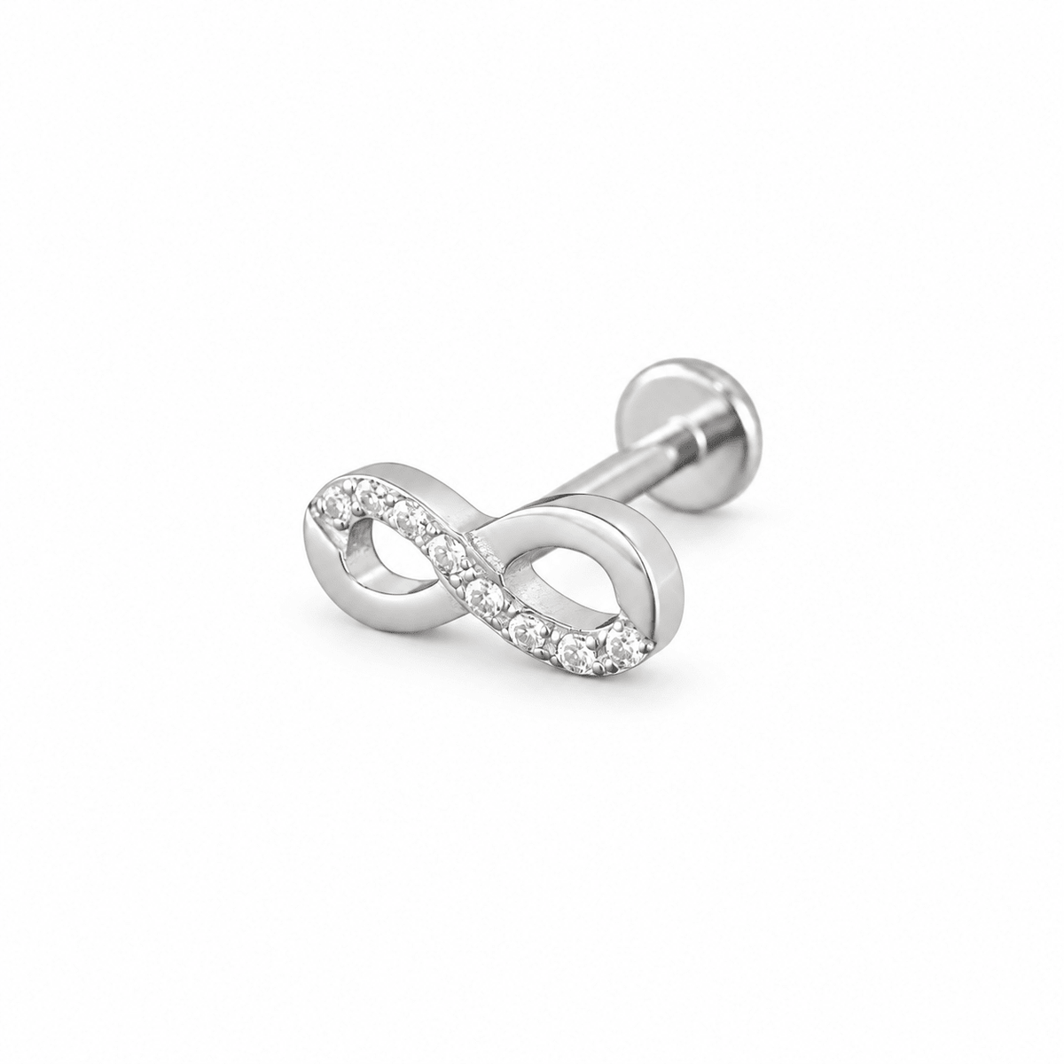 Piercing Infinity 11 mm de titanio de grado implante con circonia 5A.