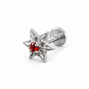 Piercing Luxe Red 6 mm de titanio de grado implante con circonia 5A.