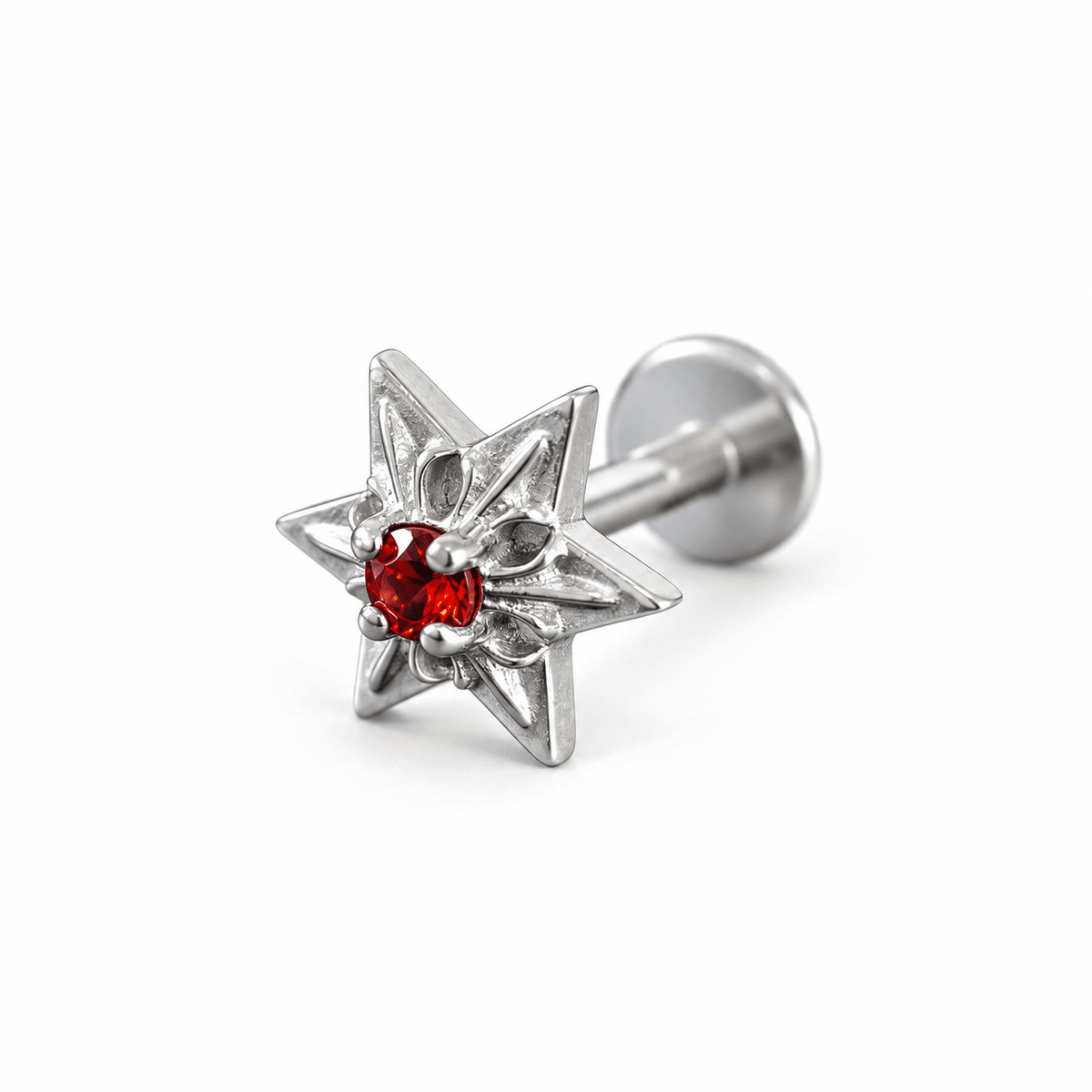 Piercing Luxe Red 6 mm de titanio de grado implante con circonia 5A.