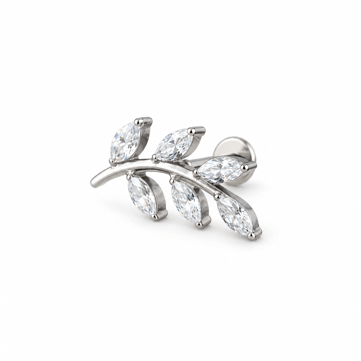 Flower 14 mm de Piercing titanio F136 con circonia 5A.