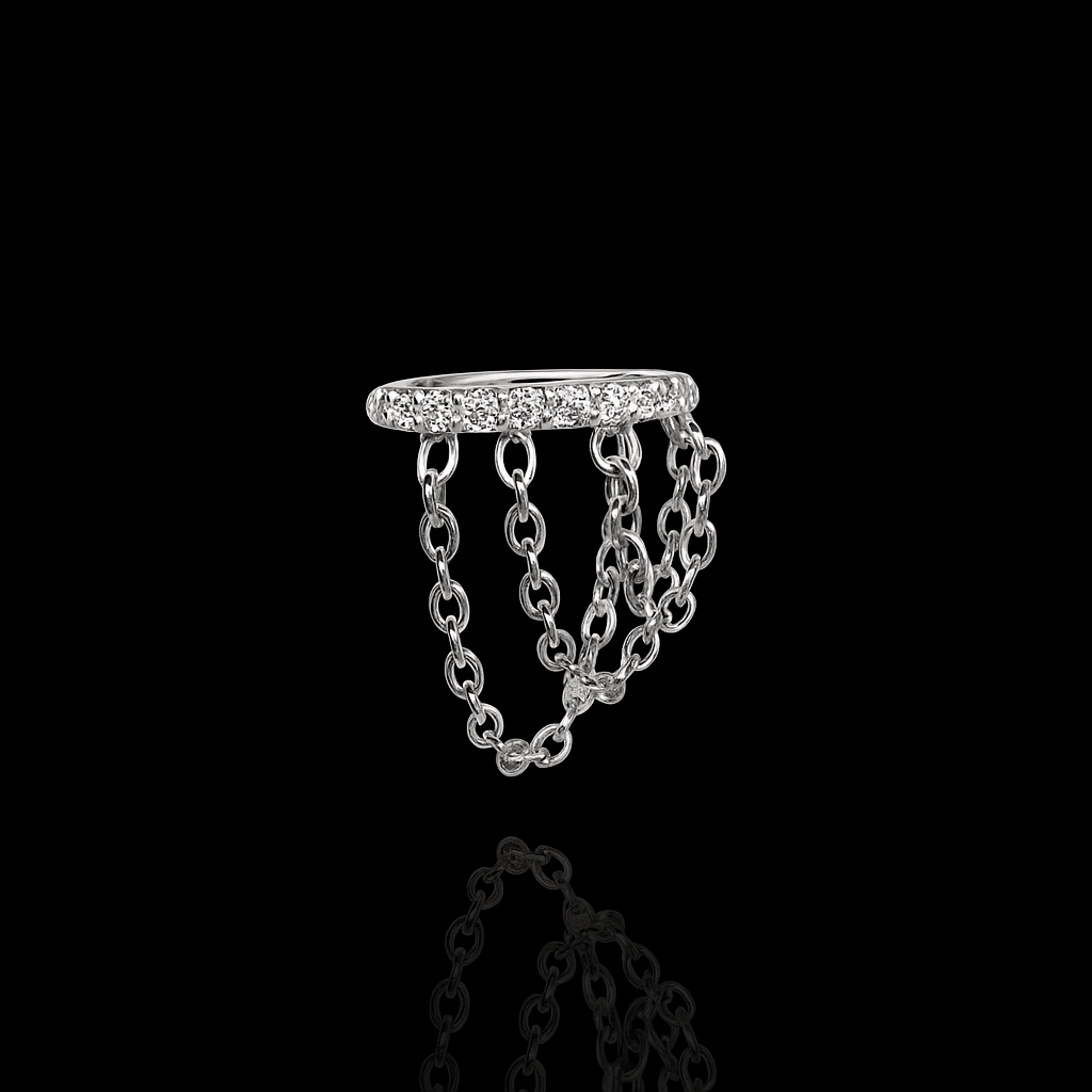 Piercing Crow – Titanio Grado Implante con Circonia 5A | Lion Luxury