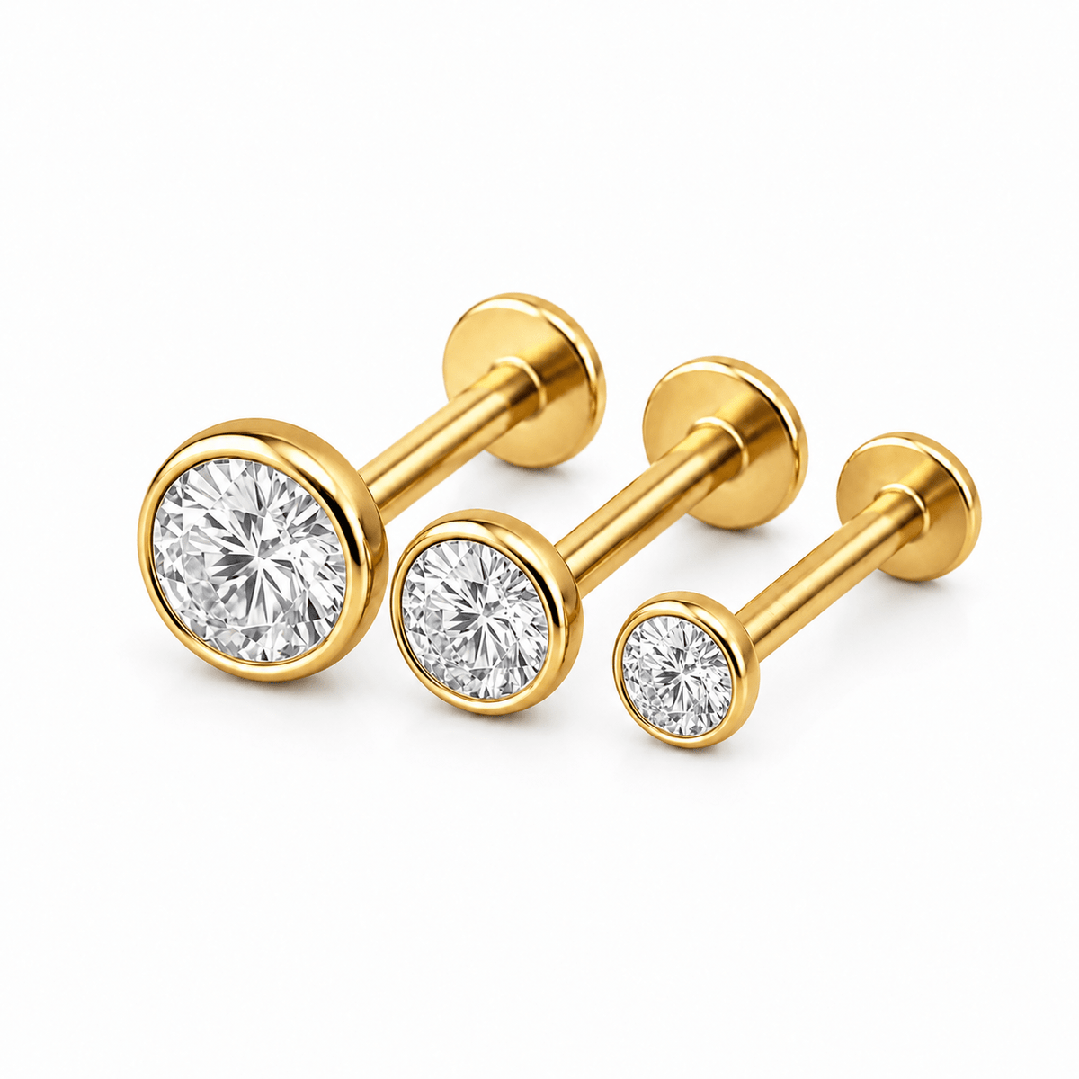 Piercing Gleam 2 mm/3 mm/4 mm de titanio de grado implante con circonia 5A.