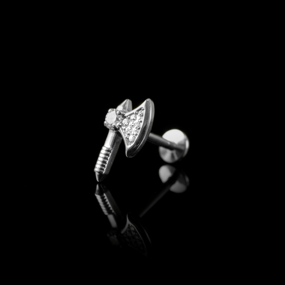Piercing Acke 9mm – Titanio Grado Implante con Circonia 5A | Lion Luxury