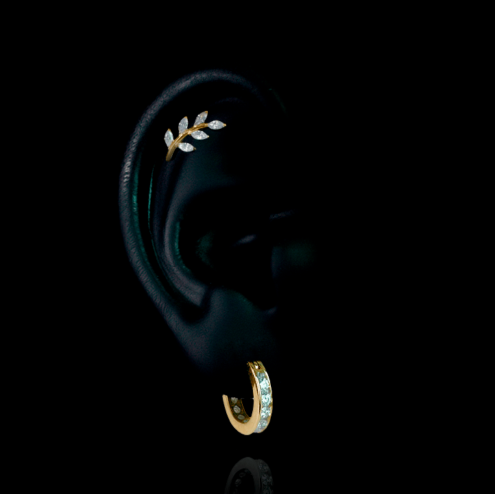 Flower 14mm – Piercing Titanio F136 con Circonia 5A – detalle 4